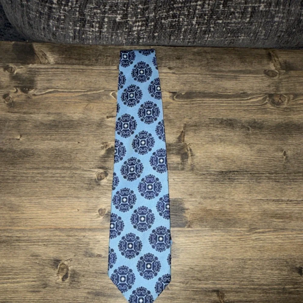 Vintage Towncraft Penneys Blue Yellow 100% Polyester Neck Tie RN 20521